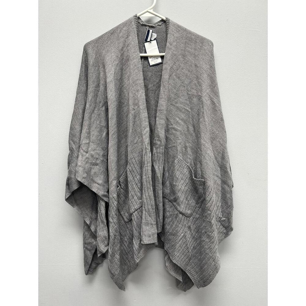 Croft & Barrow Gray Knit Open Front Cardigan with Pockets